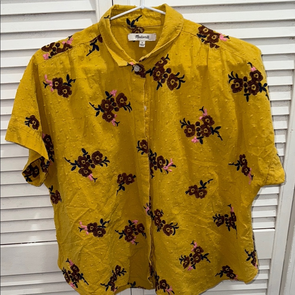 Madewell Yellow Floral Crop Top